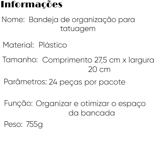 Suporte descartável para materiais de tatuagem - 24 unidades